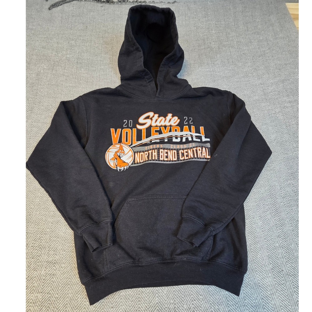 Gildan Youth Large Black North Bend Central Tigers 2022 State Volleyball Hoodie